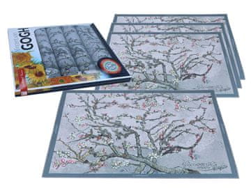 Carmani Komplet 4 podlag - V. van Gogh, Cvetoč mandelj, srebrna ()