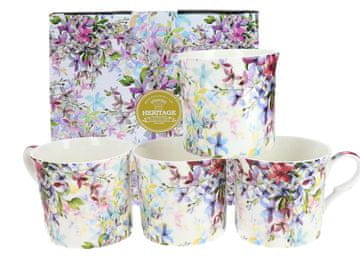 Heritage, komplet 4 skodelic 295 ml - Malvern, rože