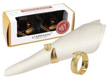 Carmani, komplet 2 prstanov za prtičke - poročni prstani, zlati
