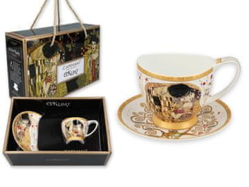 Carmani, skodelica za espresso t. Mini Vanessa 90ml - klimt/Poljub, belo ozadje