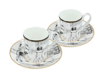Carmani, 2x skodelice za espresso - leonardo DA vinci/Vitruvijev človek