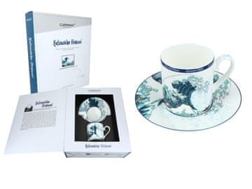 Carmani, 240 ml skodelica s krožnikom - Hokusai Katsushika/Veliki val pri Kanagawi