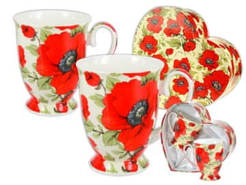 Carmani, 2 porcelanasti skodelici v embalaži v obliki srca - maki