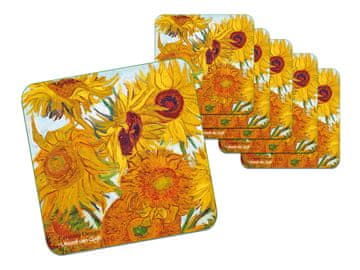 Carmani, komplet 6 podstavkov iz plute - VAN Gogh/Sončnice