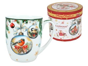 Carmani, božična skodelica 380 ml - vesel božič/božične kroglice