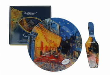 Carmani, dekorativni in funkcionalni krožnik z lopatico - VAN gogh/Kavarniška terasa ponoči