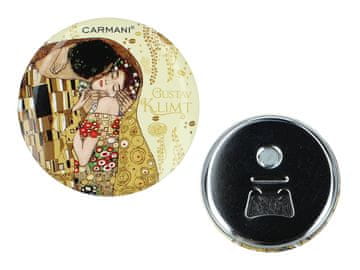 Carmani, odpirač za steklenice z magnetom - Klimt/Poljub, kremno ozadje