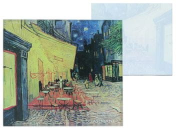 Carmani, stekleni podstavek približno 11,5 x 11,5 cm - VAN Gogh/Terasa kavarne ponoči