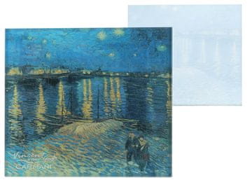 Carmani, steklena podloga za kozarce približno 11,5 x 11,5 cm - VAN Gogh/Zvezdna noč nad Rono