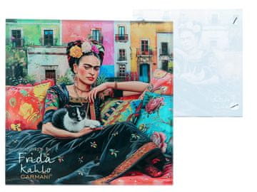 Carmani, steklena podloga za kozarce približno 11,5 x 11,5 cm, navdihnjena s slikami Fride Kahlo
