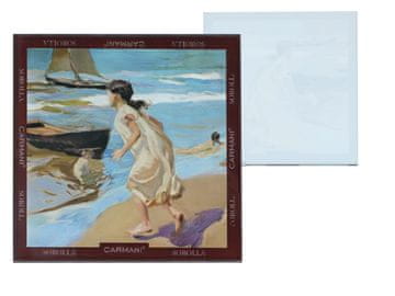 Carmani, stekleni podstavek približno 11,5 x 11,5 cm - sorolla/Dekle vstopa v morje