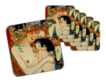 Carmani, komplet 6 podstavkov iz plute - Klimt/Materinstvo
