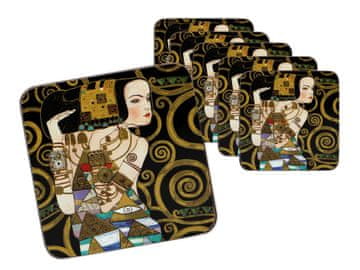 Carmani, komplet 6 podstavkov iz plute - Klimt/Čakanje