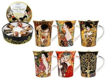 Carmani, komplet 6 skodelic 330 ml v okrogli škatli - Gustav Klimt, mešanica