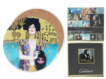 Carmani, keramični podstavek za skodelice, okrogel - G. Klimt/Judyta, Judith