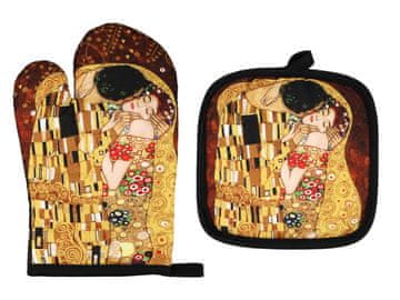 Carmani, komplet rokavic in rokavic za pečico - Klimt/Poljub in drevo življenja