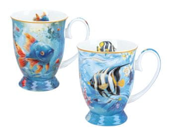 Carmani, 2 porcelanasti skodelici v embalaži v obliki srca - Laura Lozano/Coral Reef