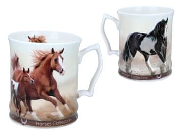 Carmani, porcelanasta skodelica 450 ml - Horses Coll., konji
