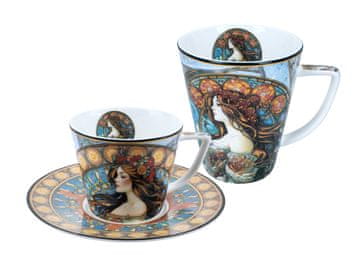 Carmani, komplet za dva: skodelica + vrček - alfons mucha