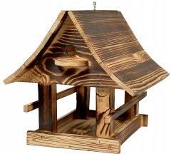 Masivna lesena krmilnica XXL ZA ptice, lesena 25x26x30CM