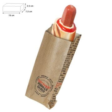 Embalažni ovoj za francoski hot dog 75x25x190 1000 kosov okus