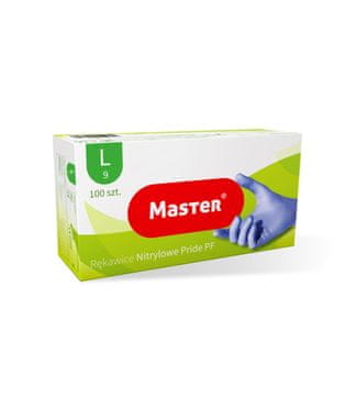 Majstorske modre nitrilne rokavice za enkratno uporabo, velikost L, 100 kosov
