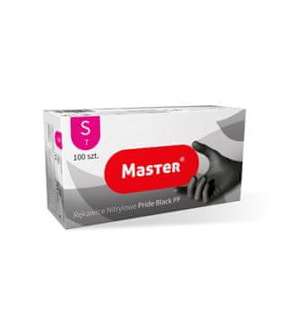 Črne nitrilne rokavice za enkratno uporabo Master, velikost S, 100 kosov