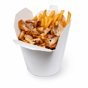 Kebab Box bela škatla za hrano krompirček testenine 0% plastike BREZ SUP-a! 1000ml 50 kosov