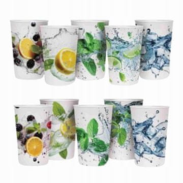 Papirnati kozarci za enkratno uporabo za hladne pijače Fresh MIX 300 ml 50 kosov