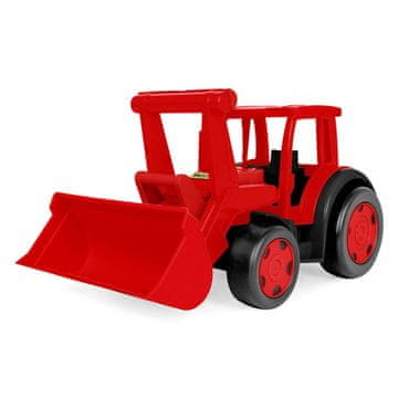 Velikanski traktor nakladalnik rdeč