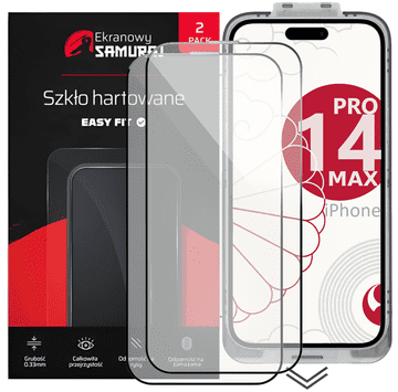 Novo zaščitno steklo Screen Samurai za Apple iPhone 14 Pro Max z okvirjem Easy Fit | 2 kosa