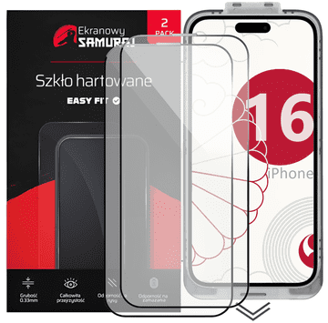 Novo kaljeno steklo Screen Samurai za Apple iPhone 16 z okvirjem Easy Fit | 2 kosa