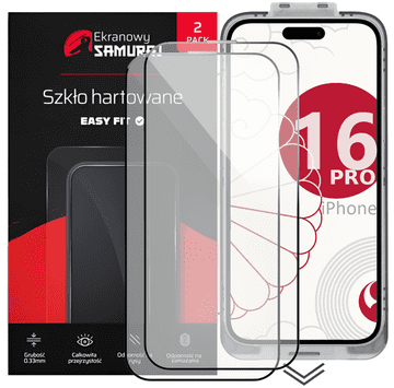 Novo zaščitno steklo Screen Samurai za Apple iPhone 16 Pro z okvirjem Easy Fit | 2 kosa