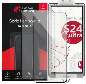 Novo zaščitno steklo Screen Samurai za Samsung Galaxy S24 Ultra z okvirjem Easy Fit | 2 kosa
