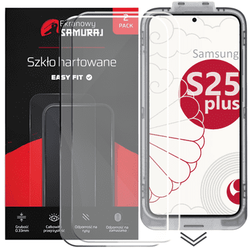 Novo kaljeno steklo Screen Samurai za Samsung Galaxy S25+ z okvirjem Easy Fit | 2-paket
