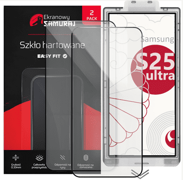 Novo zatemnitveno steklo Screen Samurai za Samsung Galaxy S25 Ultra z okvirjem Easy Fit | 2 kosa