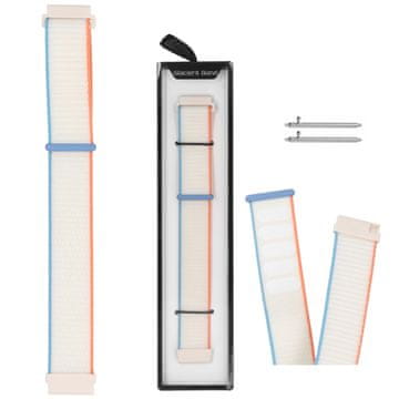 Nov pašček za pametno uro Grip Strap iz najlona, tropsko kremne barve, kremne + modre in oranžne barve, 22 mm