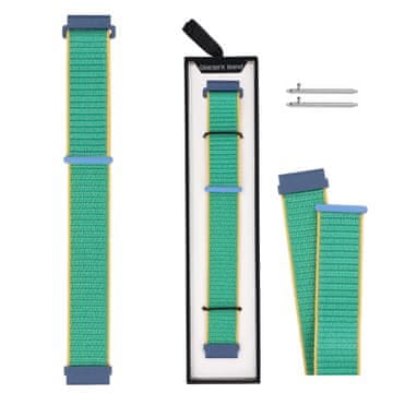 Nov pašček Grip Strap iz najlona, barve zelenega žada + rumeno-modri pašček za pametno uro 22 mm