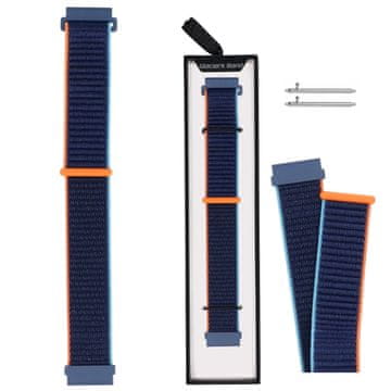 Nov pašček za pametno uro Grip Strap iz najlona, oceansko modre barve, črnilo oranžne barve, 22 mm