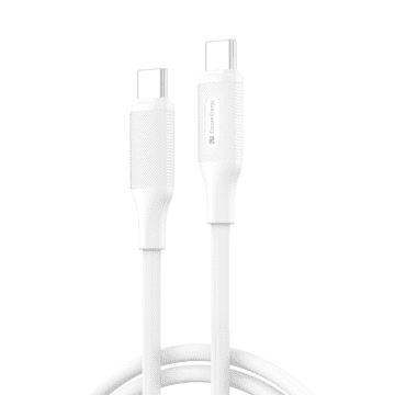 Nov 2x USB-C PD polnilni in podatkovni kabel 100 cm bel 60W MD-60CC1W