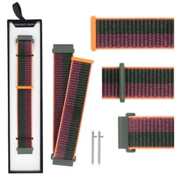Nov pašček za pametno uro Grip Strap iz najlona, v barvi gozdne slive, zeleno-vijoličen, 22 mm