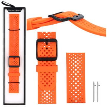 Nov silikonski pašček za pametno uro Air Dot v živahni oranžni barvi, 22 mm