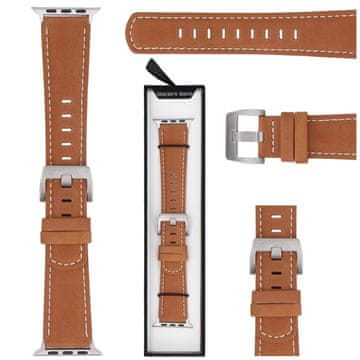 Nov klasičen usnjen rjav pašček za pametno uro , namenjen Apple Watch 42/44/45/49 mm
