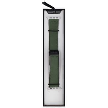 Nov usnjen magnetni pašček z zaponko v kamnito zelenem odtenku za Apple Watch 42/44/45/49 mm, žadasto zelene barve