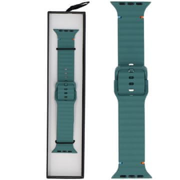 Silikonski pašček z zaponko v pastelno modrozeleni barvi za Apple Watch 42/44/45/49 mm turkizna barva