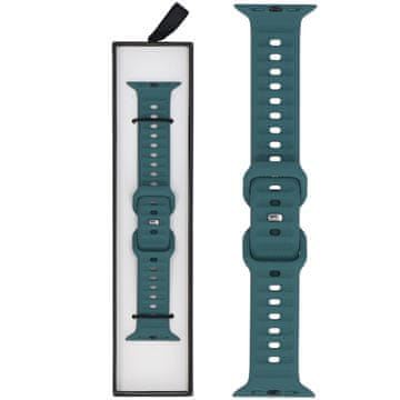 Silikonski rebrasti pašček za pametno uro v oceansko zeleni barvi za Apple Watch 42/44/45/49 mm, zelene barve