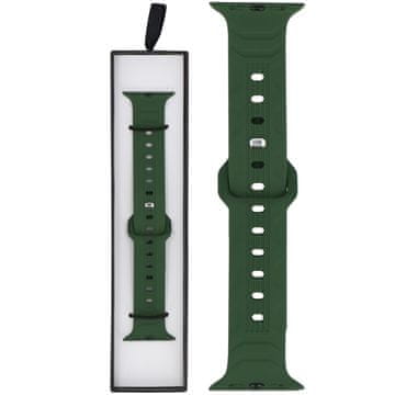 Silikonski pašček za pametno uro Wave temno zelene barve za Apple Watch 42/44/45/49 mm zelene barve