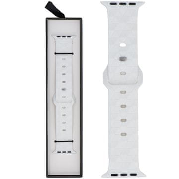 Silikonski pašček Rhombille bele barve za Apple Watch 42/44/45/49 mm bele barve