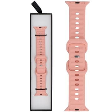 Silikonski rebrasti pašček za pametno uro v barvi breskovega roza za Apple Watch 38/40/41 mm
