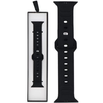 Silikonski pašček Wave črne barve za pametno uro Apple Watch 38/40/41 mm črne barve